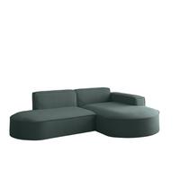 ECKSOFA Palma Xs Ottomane Opera Velvet - Smaragdgrün, Holzwerkstoff/Textil (236/165cm) - Fun Möbel