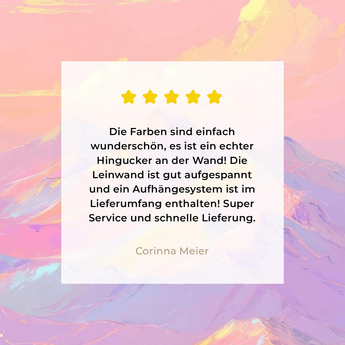 LEINWANDBILD Berggipfel - Wolken - Verträumt Wohnzimmer Groß 120x80 cm - Hellrosa, Textil (120/80cm) - MuchoWow