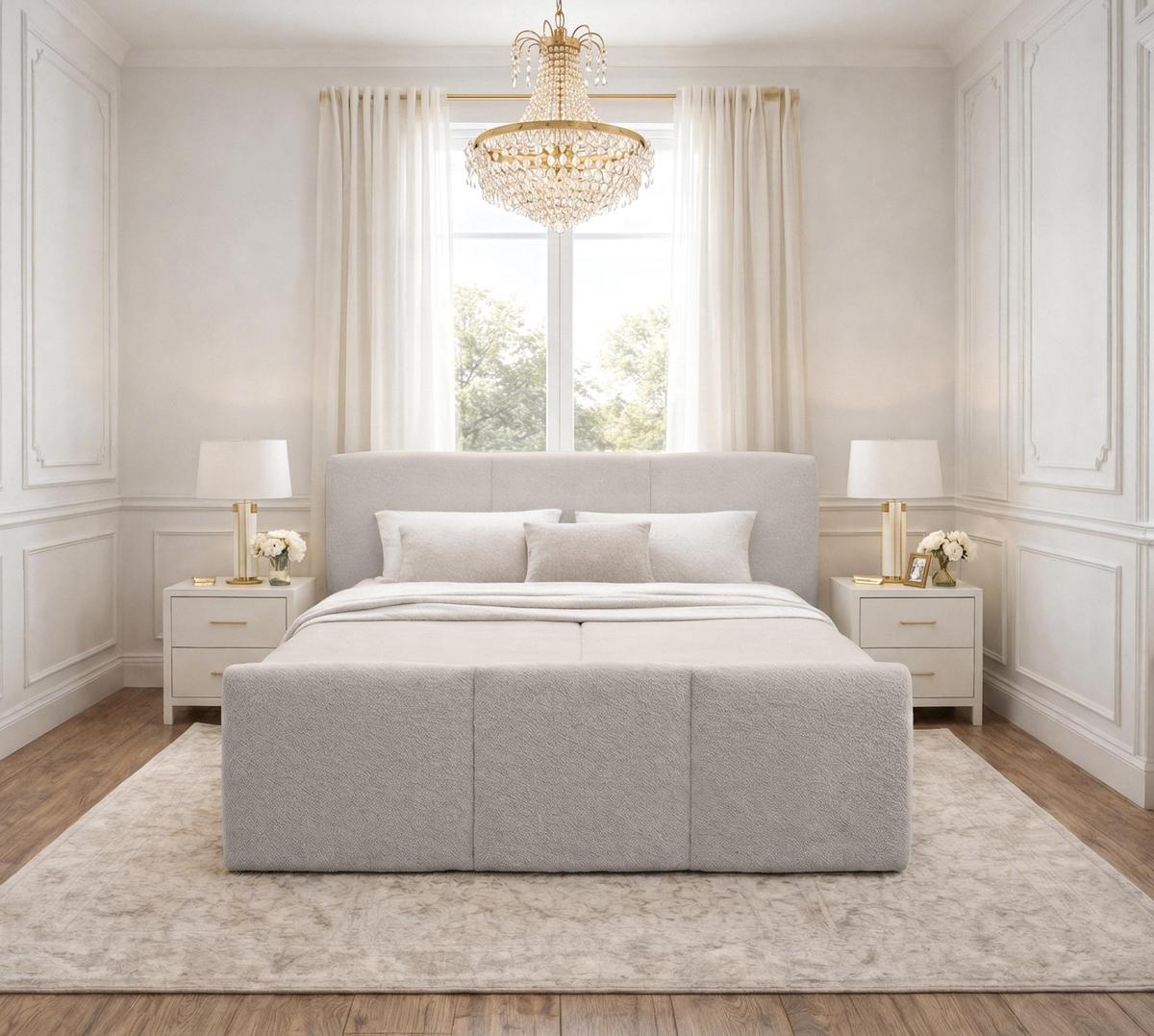 BOXBETT ANKARRA 160x200 cm mit Bettkasten und Matratze - Beige + TOPPER - Beige/Schwarz, Holz/Holzwerkstoff (160/200cm) - AX Living