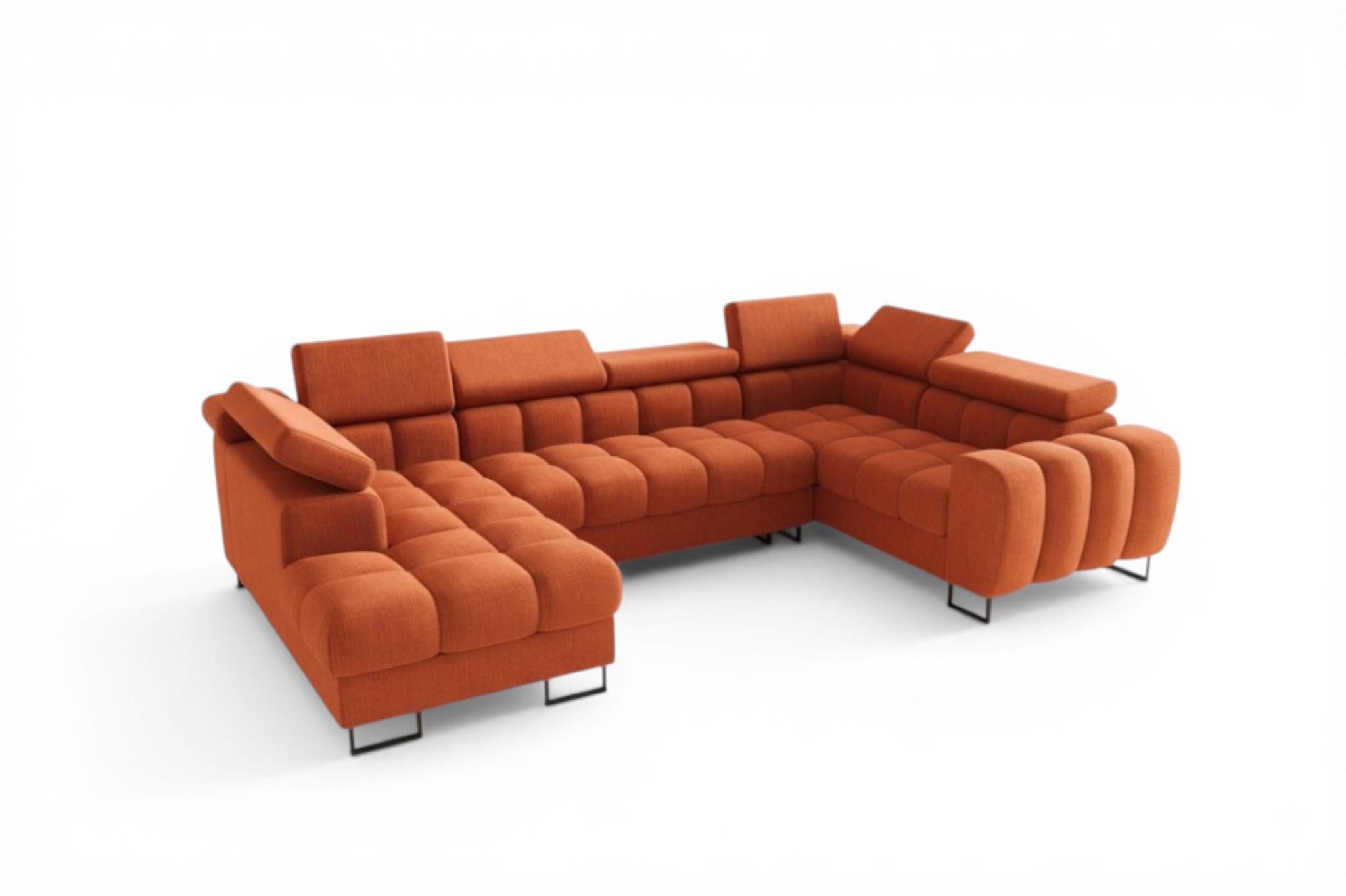 WOHNLANDSCHAFT Bastien - Rot, Holzwerkstoff/Textil (195/95/350cm) - Fun Möbel