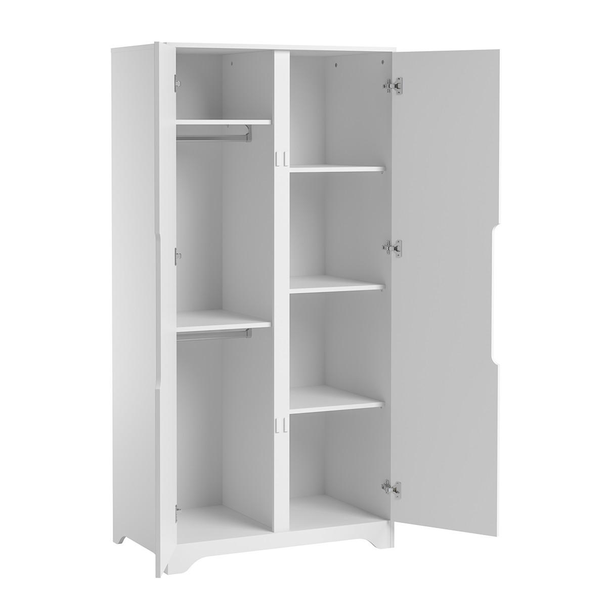 SCHRANK 2 Türen Ova Weiß - Weiß, Holzwerkstoff (88.5/179.5/52cm) - Petits-meubles