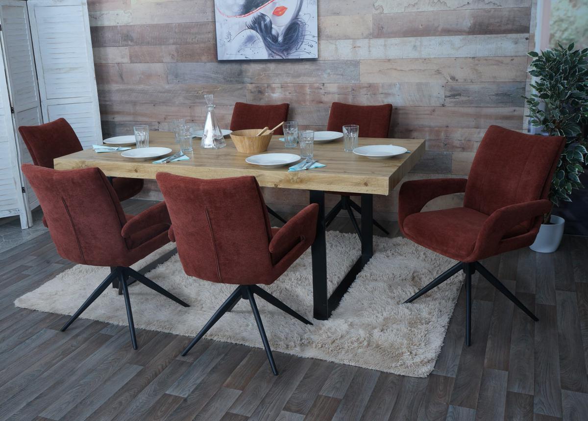 ESSZIMMERSTUHL Rotbraun 6er-Set - Rotbraun, Textil (60/90/60cm) - MCW
