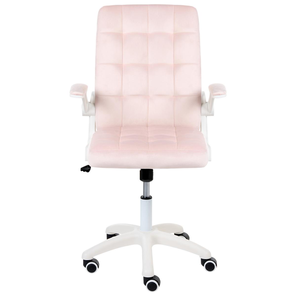 BÜROSTUHL Samtstoff Pastellrosa Dandy - Pink, Kunststoff/Textil (58/95/58cm) - Beliani