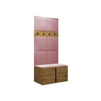 GARDEROBEN-SET Orion IV - Eiche Artisan/Rosa, Holzwerkstoff/Kunststoff (84/186/46cm) - MIRJAN24