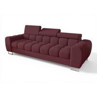SOFA 3-sitzer Bastien In Stoff Gemma - Rot, Holzwerkstoff/Textil (265/95/97cm) - Fun Möbel