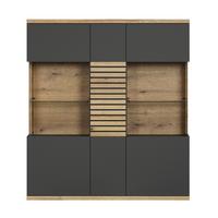 HIGHBOARD Norris Anthrazit - Anthrazit, Holzwerkstoff (131/147/38cm) - Trendteam