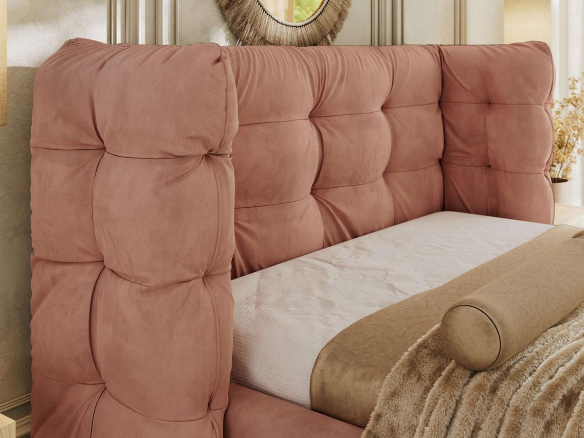 POLSTERBETT FLONELLE CLASSIC 140/200 - Rosa Velvet - Multipocket-Matratze - Rosa, Textil (140/200cm) - MKS