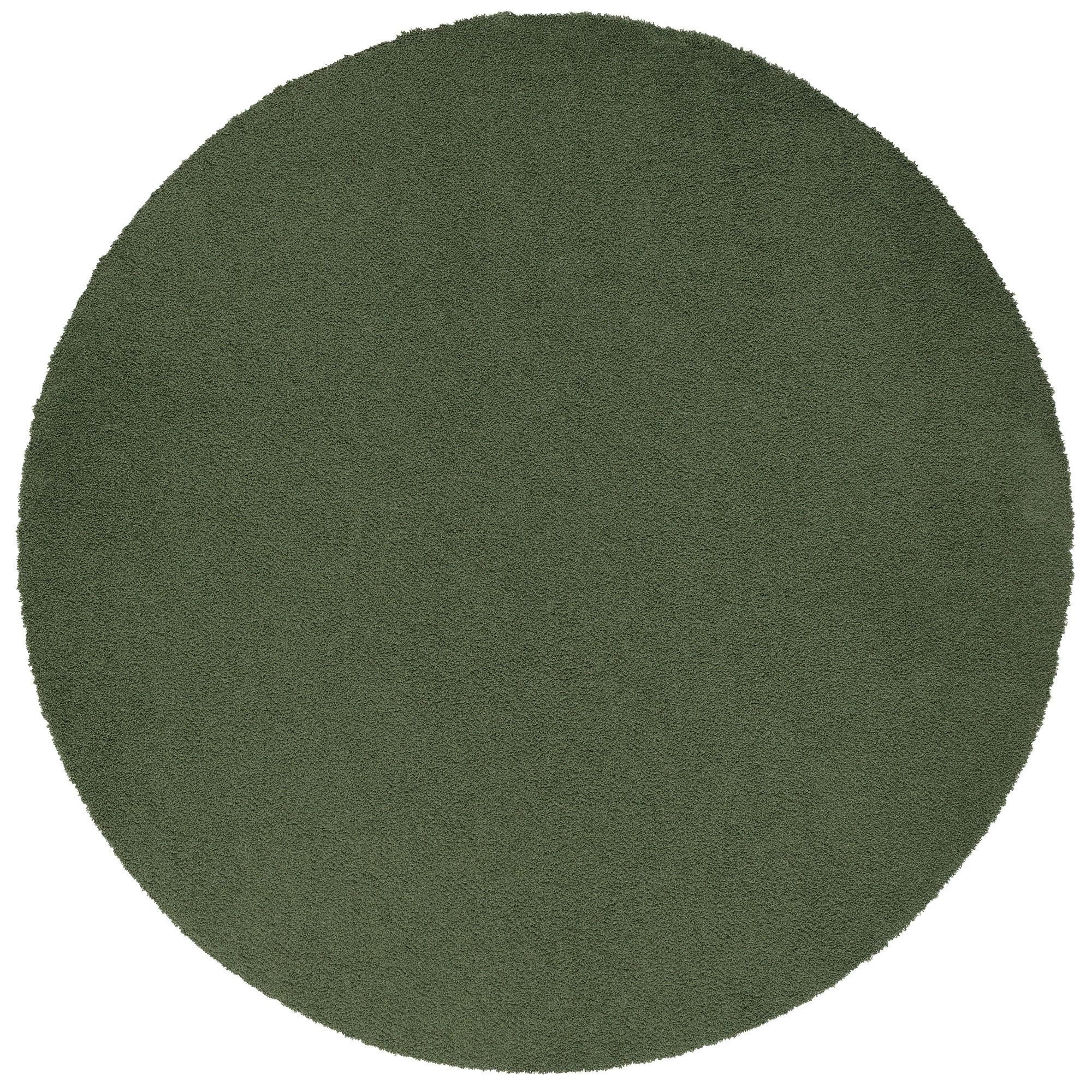 LUXUS HOCHFLOR SHAGGY TEPPICH VELVET RUND - Grün, Textil (100/100cm) - Snapstyle