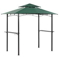 PAVILLON Stahl dunkelgrün 240/148 cm Naro - Schwarz/Grün, Metall (240/245/148cm) - Beliani