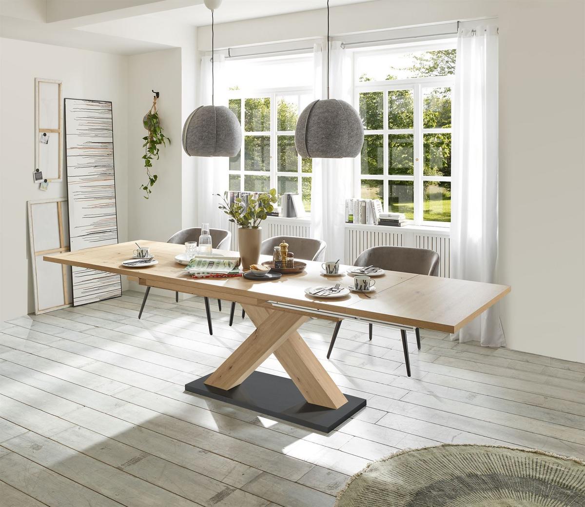ESSTISCH ausziehbar Elene 160x90x76 Asteiche - Eiche Artisan, Holzwerkstoff (160/90/76cm) - 58aufmkessel
