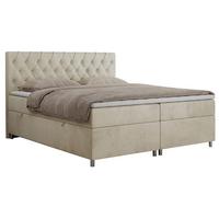 BOXBETT ROMA 120/200 - Beige Velvet - H4 - Beige, Holz/Textil (120/200cm)
