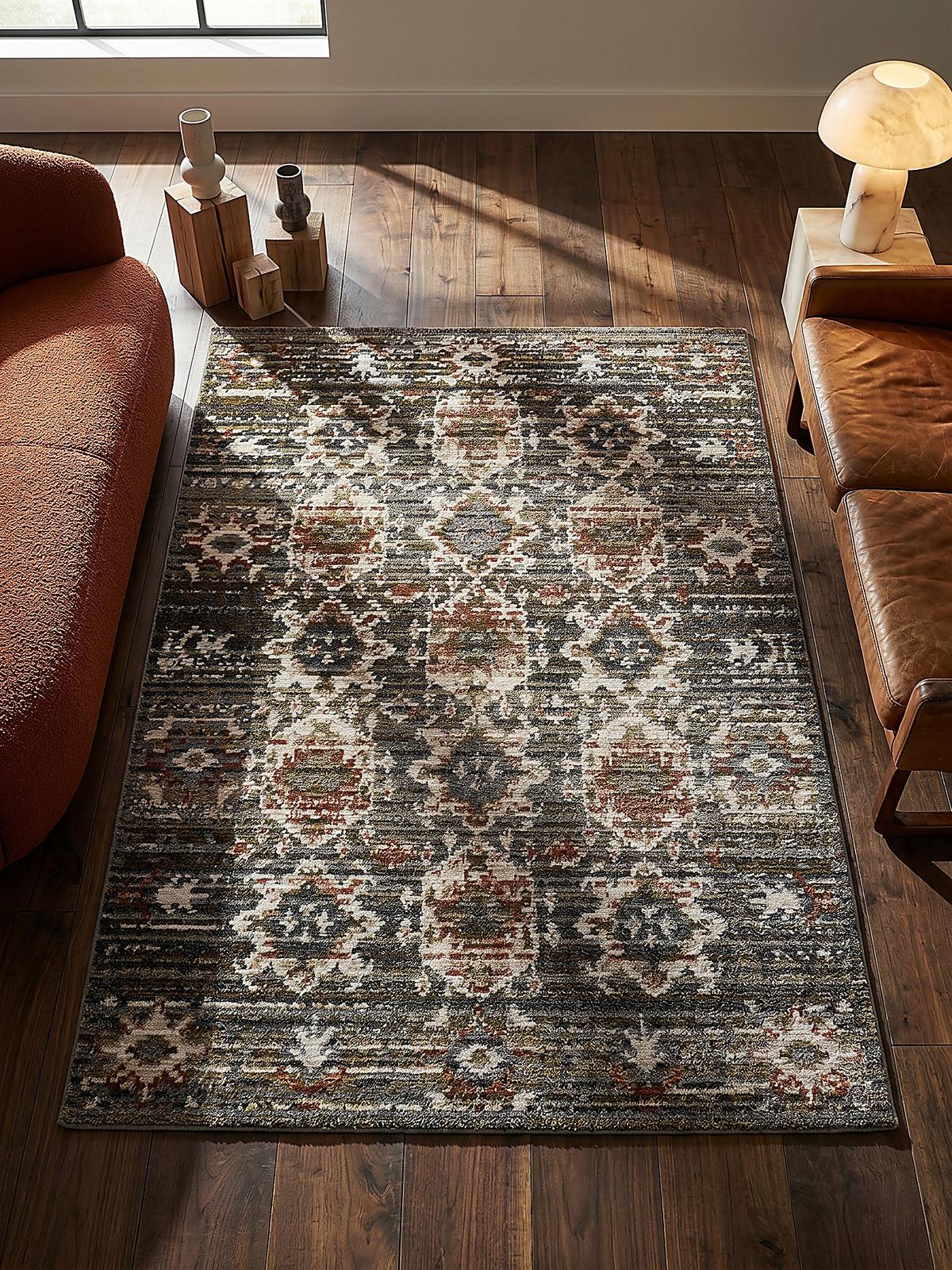 KURZFLORTEPPICH PERRAN, im Vintage-Stil, Grün, 120 x 160 cm - Grün, Textil (160/120cm) - KADIMA DESIGN