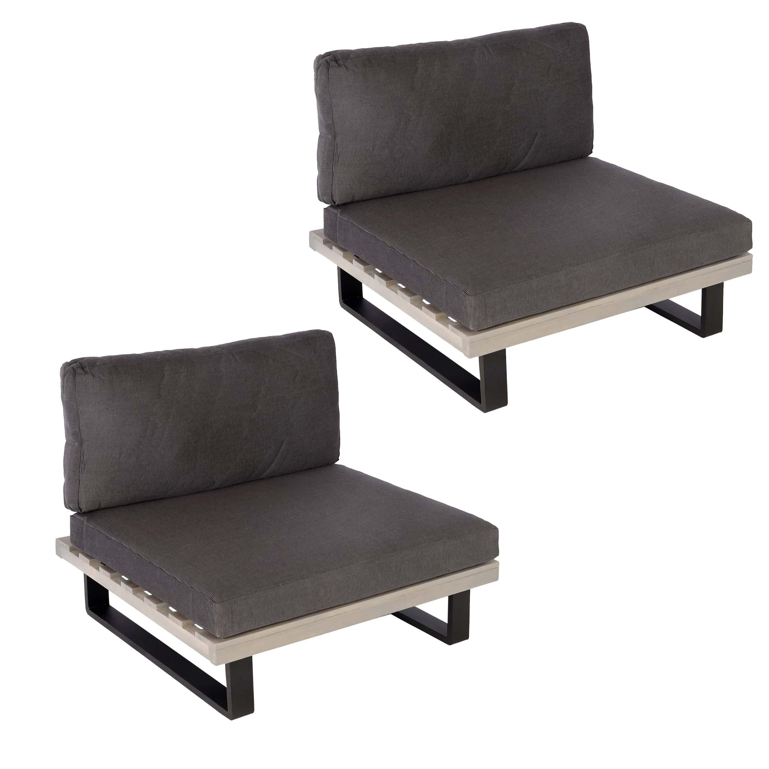 LOUNGE-SESSEL Schwarz, Grau, Anthrazit - Anthrazit/Schwarz, Holz (82/75/82cm) - MCW