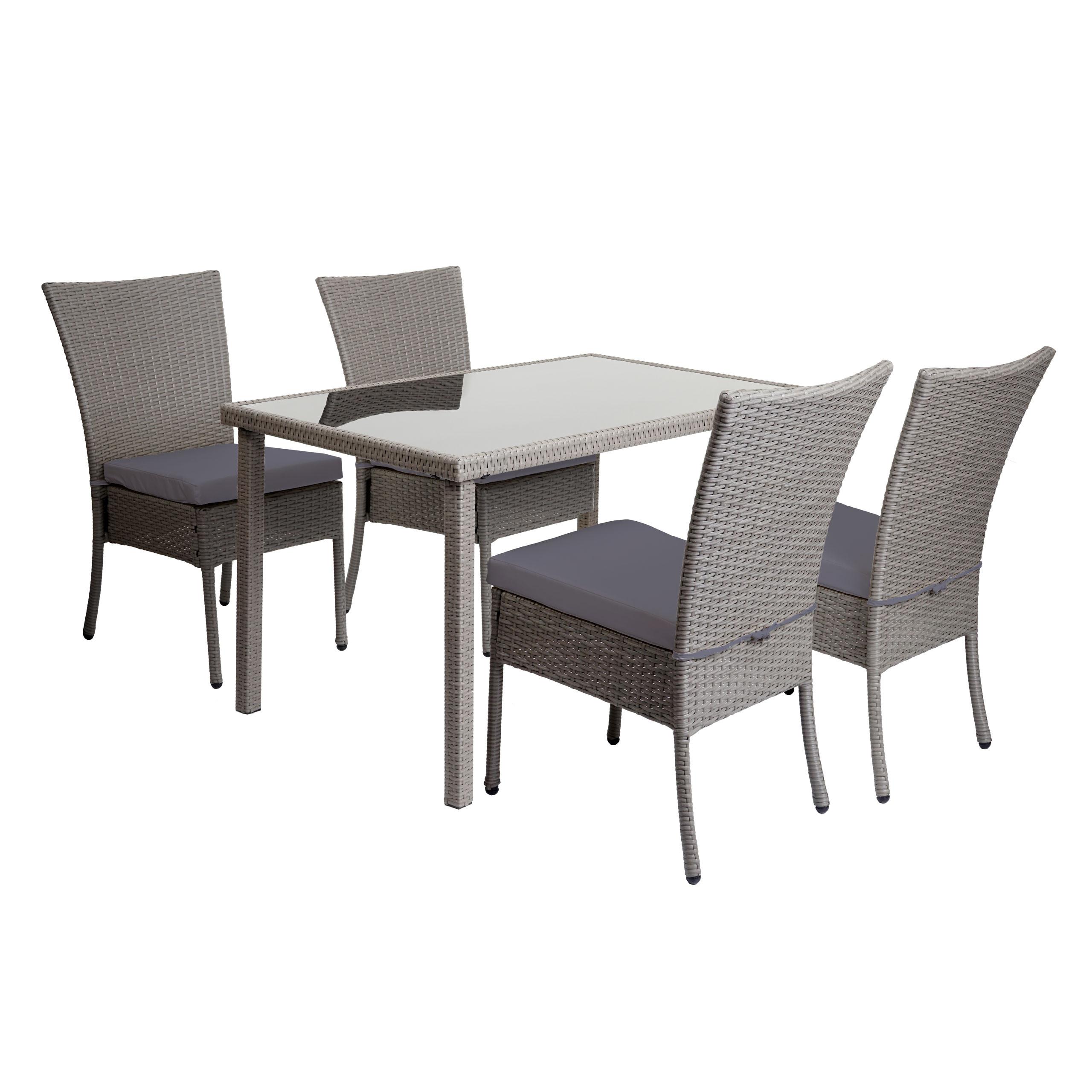 GARNITUR Grau, Anthrazit 5-teilig-Set - Anthrazit/Grau, Kunststoff - MCW