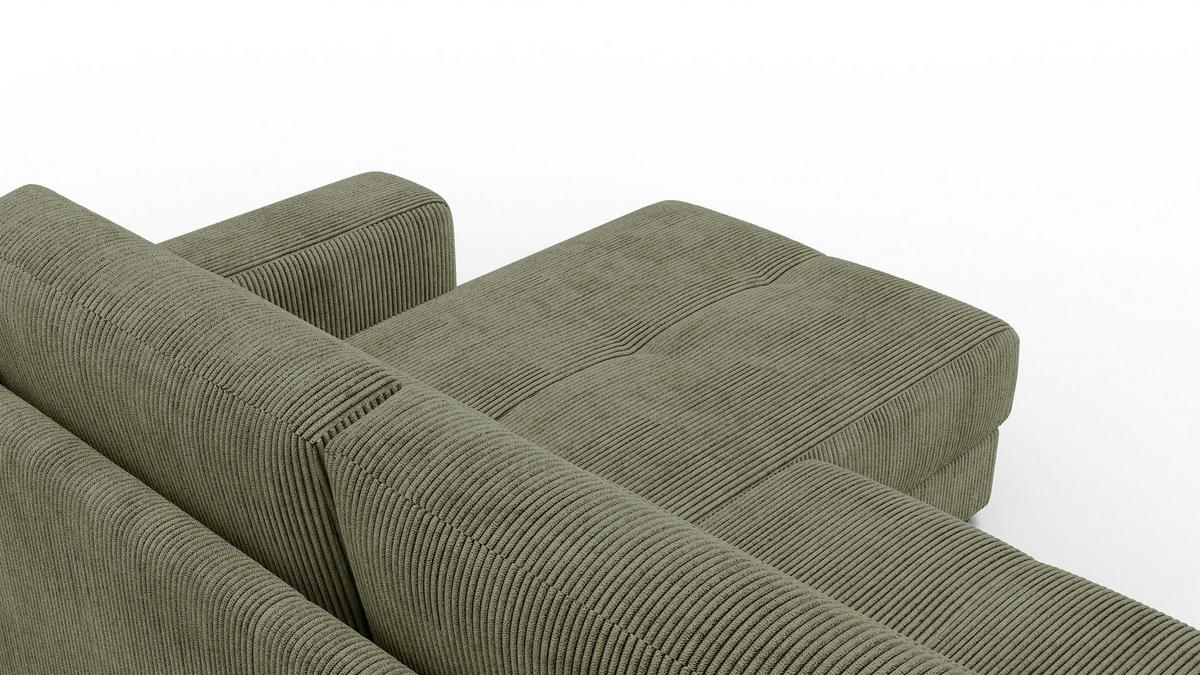 ECKSOFA OLI 4-Sitzer rechts, olivgrün - Olivgrün, Holz/Textil (295/172cm) - Wozimo