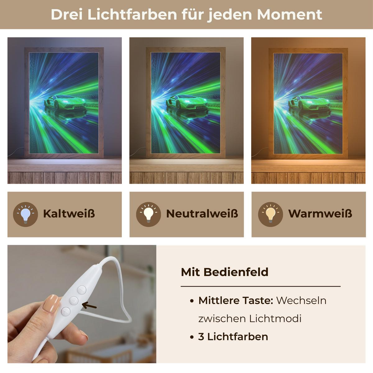 NACHTTISCHLAMPE Geschwindigkeit - Leicht - Sportwagen - Grün 20x30 cm - Grün, Holzwerkstoff (8/20/30cm) - OnlyWow