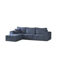 ECKSOFA Sande In Raven - Blau, Holzwerkstoff/Textil (292/192cm) - Fun Möbel