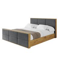 POLSTERBETT mit Bettkasten, Fußteil und Lattenrost, Boxbett ohne Matratze - ENZO1-Z 180x200 Dunkelgrau - Anthrazit, Holzwerkstoff/Textil (180/200cm) - ALTDECOR