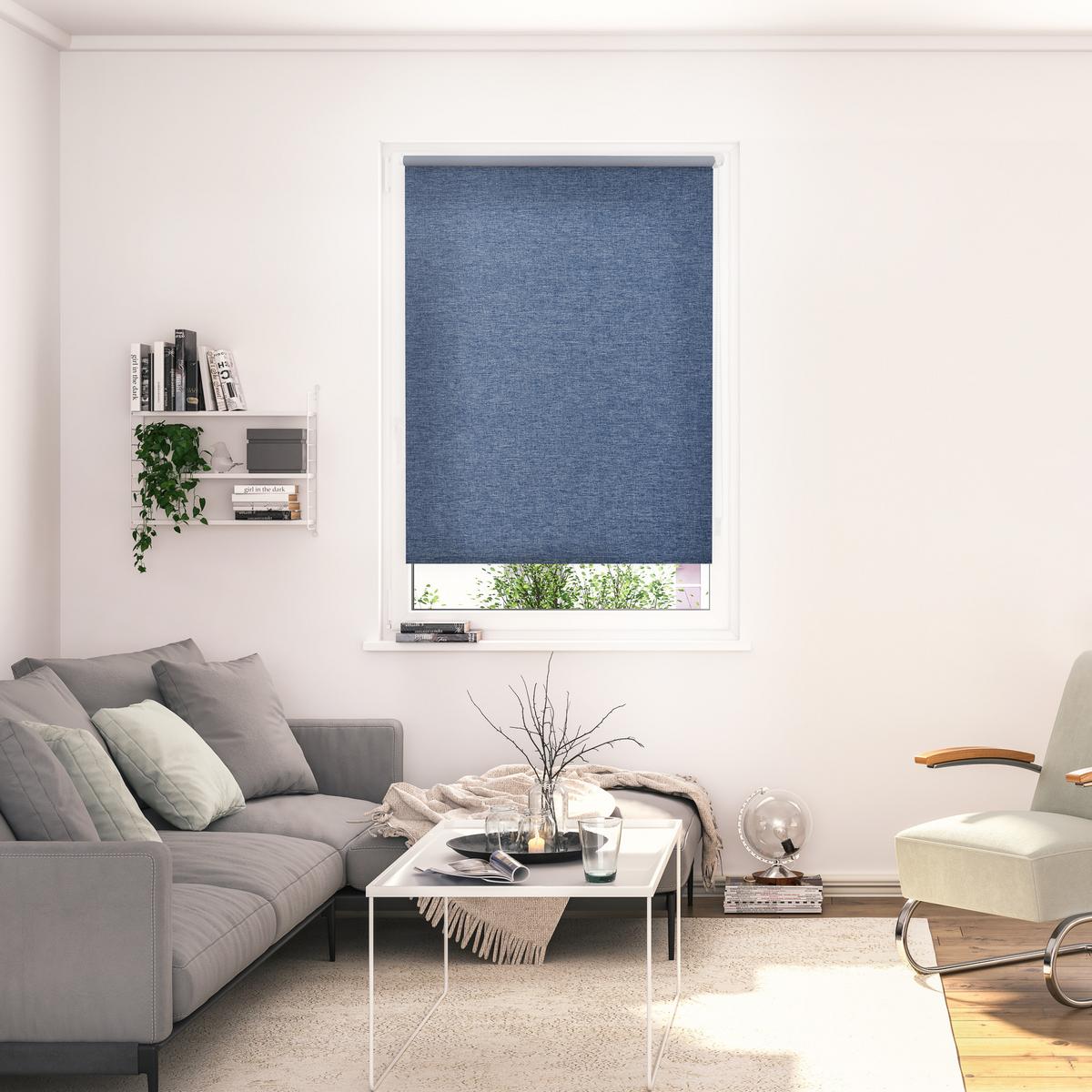 THERMO-ROLLO MADRID OHNE BOHREN, KLEMMTRÄGER, LICHTDURCHLÄSSIG - Blau, Kunststoff (90/190cm) - Lichtblick Original