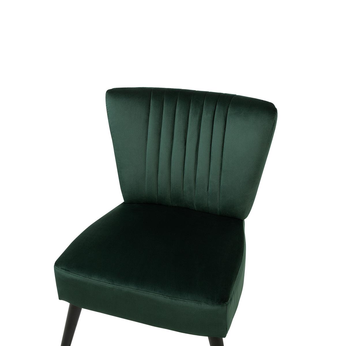 SESSEL Samtstoff Grün Vaasa - Grün, Holz/Textil (61/85/60cm) - Beliani