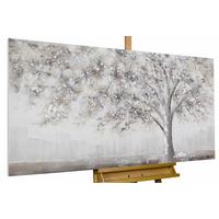 ACRYLBILD HANDGEMALT 120/60 cm - Weiß/Grau, Holz/Textil (120/60cm) - KUNSTLOFT