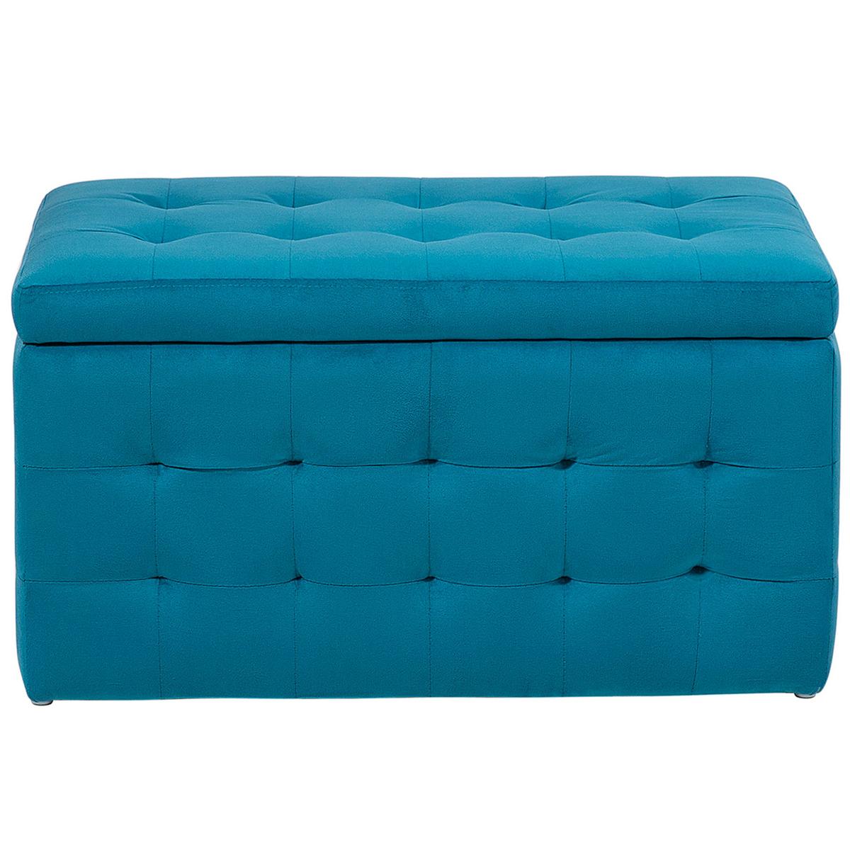 TRUHENBANK Michigan 42/72/40 cm - Türkis, Textil (72/40/42cm) - Beliani