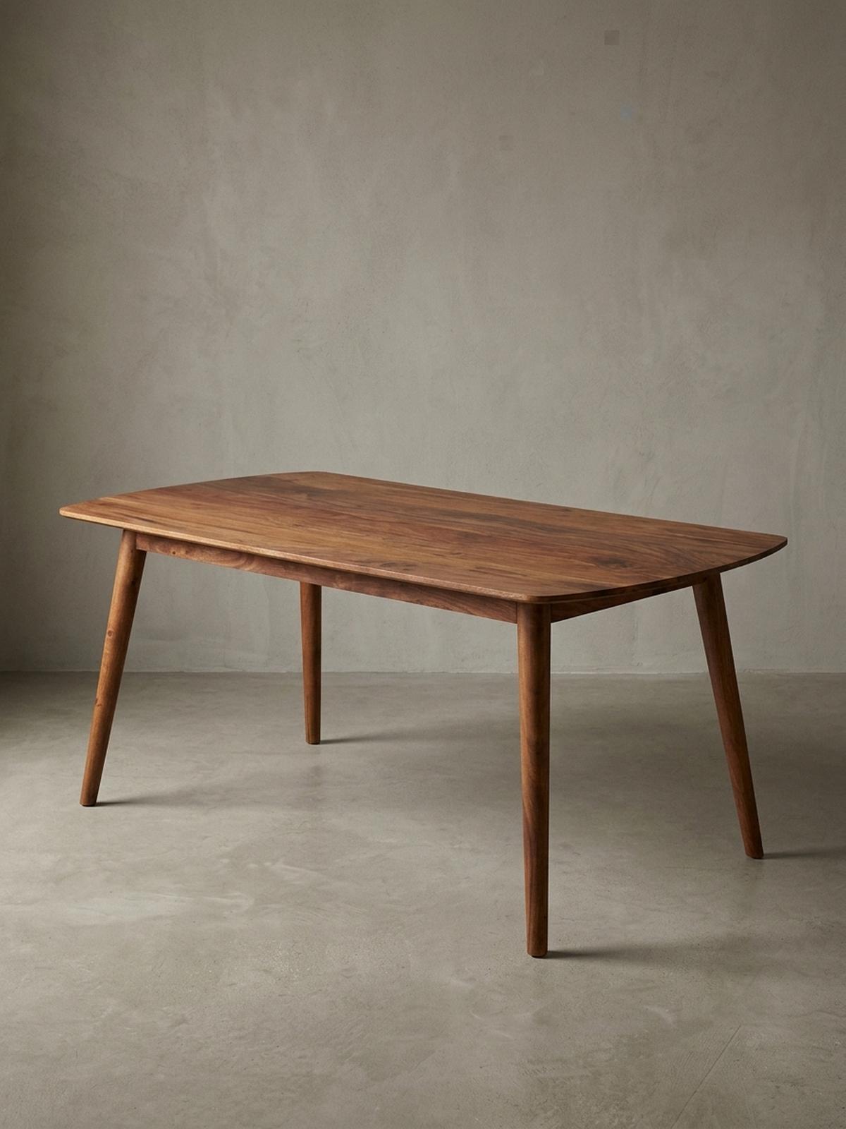 ESSZIMMERTISCH – Massivholz Braun abgerundete Ecken Landhausstil - Braun, Holz (60/120/77cm) - KADIMA DESIGN