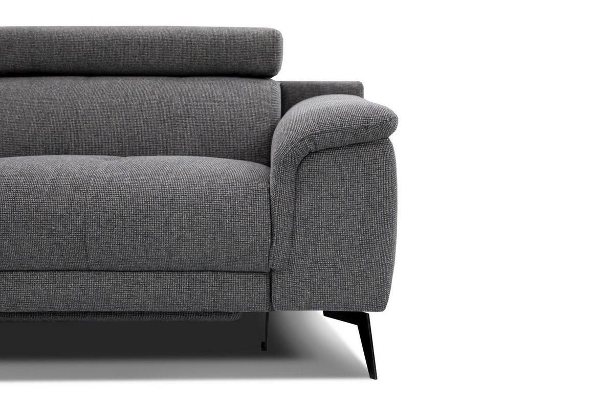 RELAXSOFA FIERO 3-Sitzer mit 1 Relaxfunktion, dunkelgrau - Dunkelgrau/Schwarz, Holzwerkstoff/Textil (212/82/103cm) - Wozimo