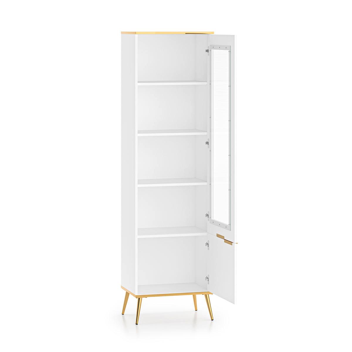 VITRINE Zora Weiß - Weiß, Holzwerkstoff (55/195/40cm) - Petits-meubles