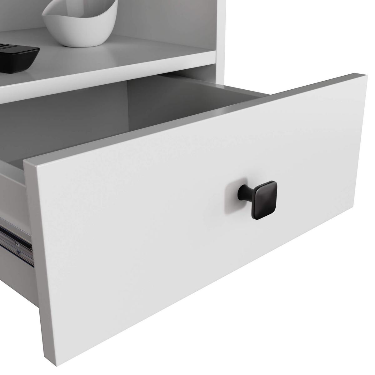 NACHTTISCH Weiß, Schwarz 43/40/37 - Schwarz/Weiß, Holzwerkstoff (40/43/37cm) - RAUMHIRSCH FURNITURE