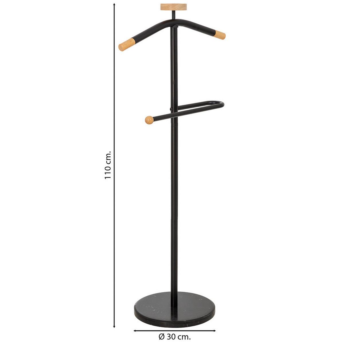 GARDEROBENSTÄNDER aus metall und holz - Schwarz, Metall (30/120/30cm) - Wanderlust