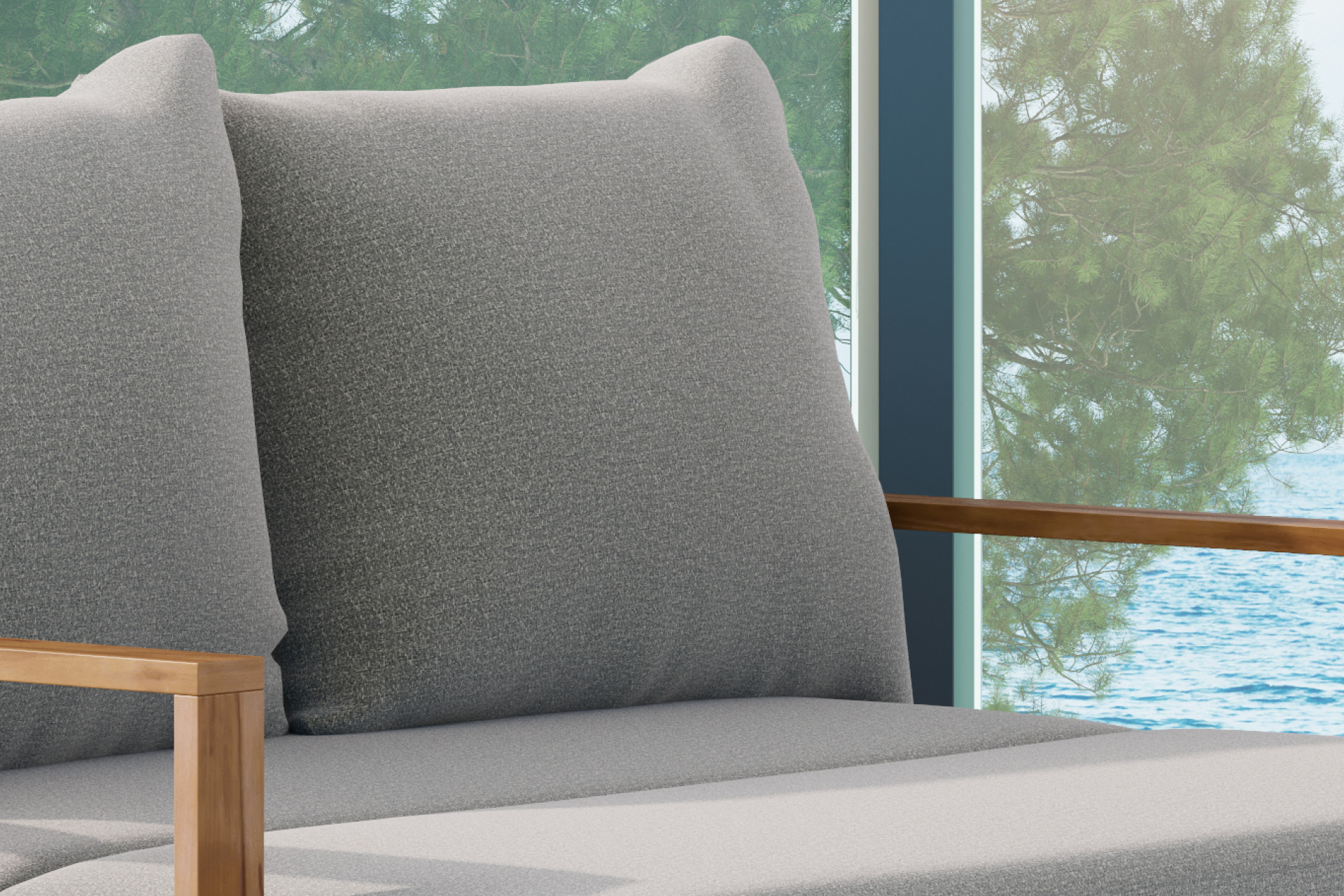 Sonneninsel inkl Kissen Grau wetterfest ausziehbar