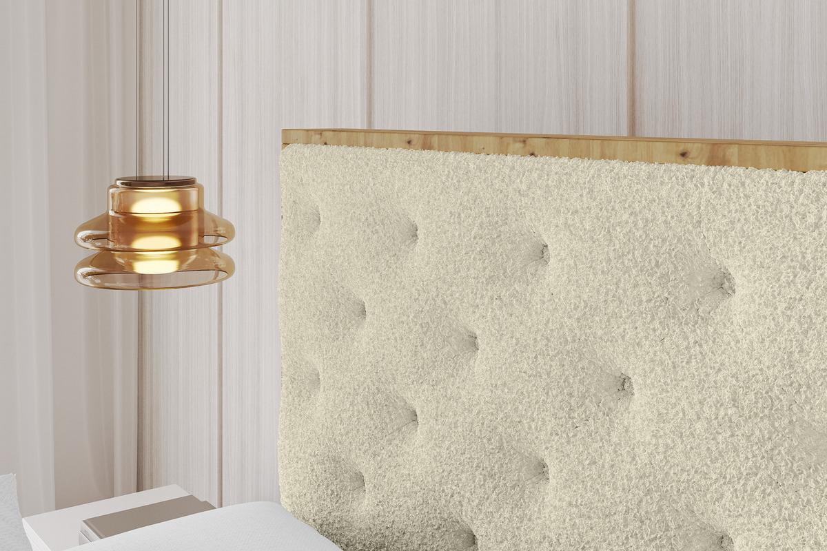 POLSTERBETT mit Bettkasten, Fußteil und Lattenrost, Boxbett mit Matratze H3/H4 - ENZO3-Z 180x200 Beige - Taupe, Holzwerkstoff/Textil (180/200cm) - ALTDECOR