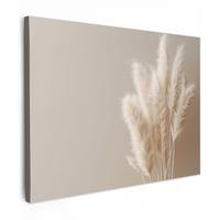 LEINWANDBILD Pampasgras - Federn - Pastell - Weiß Wandbild 40x30 cm - Naturfarben, Textil (40/30cm) - MuchoWow