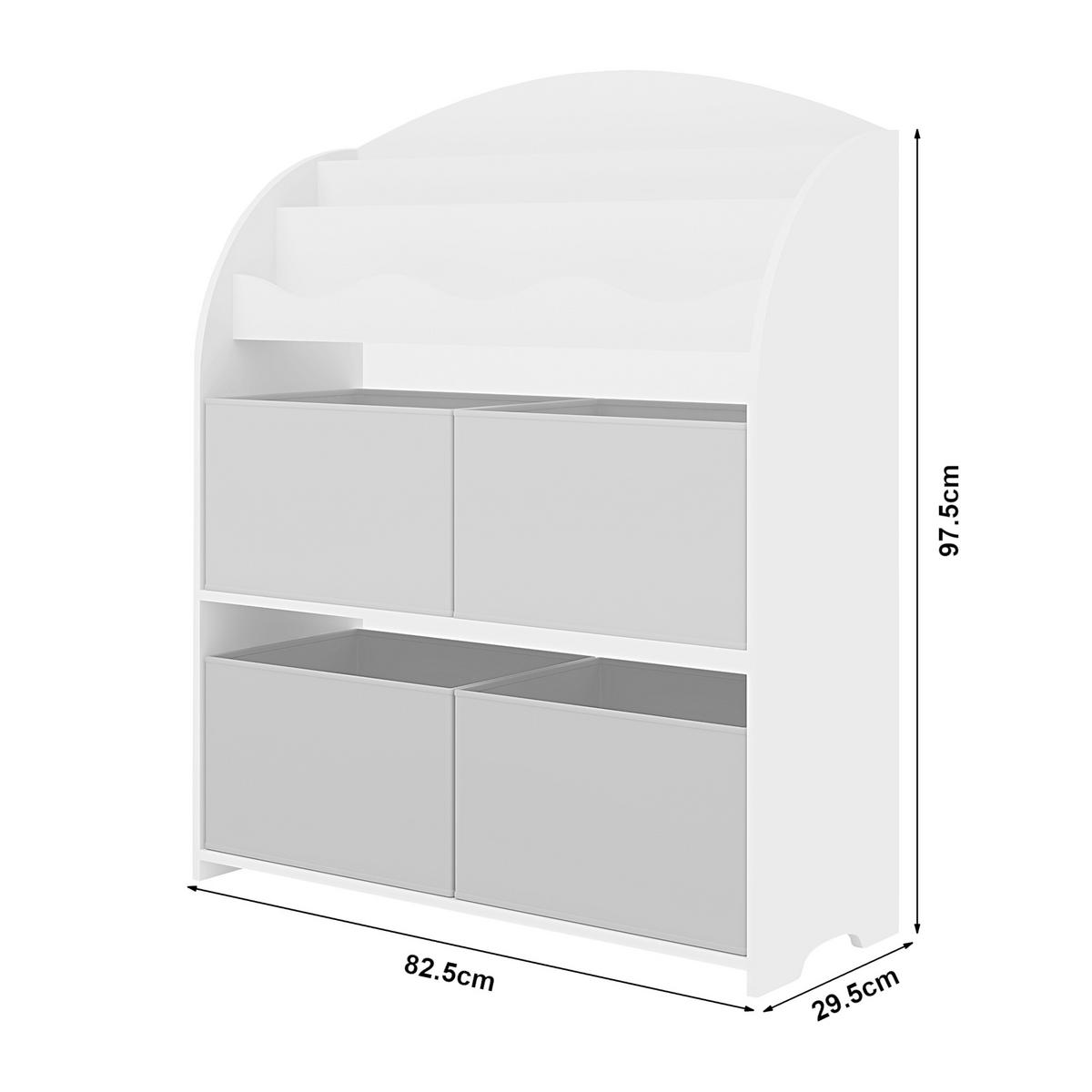 KINDERREGAL Orust - Blau/Weiß, Holzwerkstoff (82.5/97.5/29.5cm) - [en.casa]