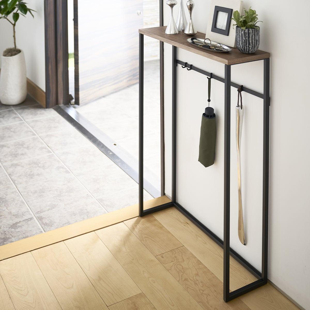 KONSOLENTISCH aus Metall und Holz - L60 cm - Schwarz, Metall (19/18.5/80.5cm) - Yamazaki