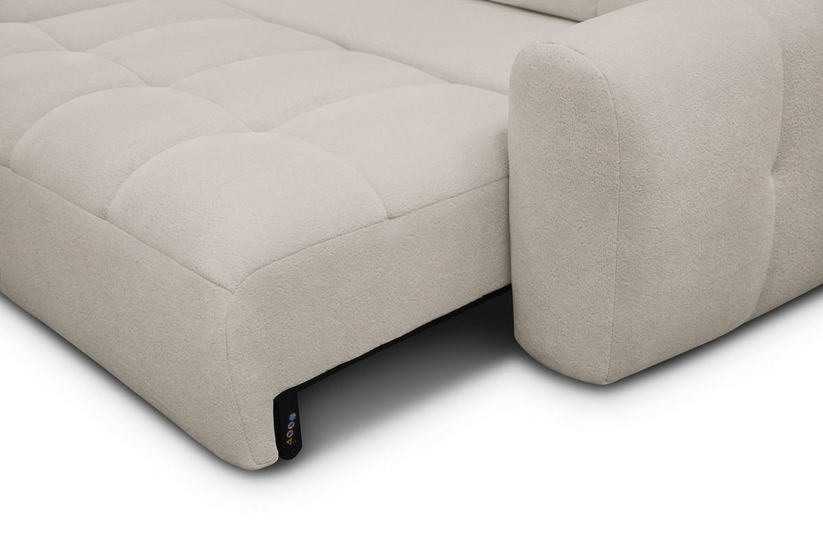 ECKSOFA LUMERO 4-Sitzer LINKS, creme - Ecru/Schwarz, Holz/Textil (275/166cm) - Courtois Laville