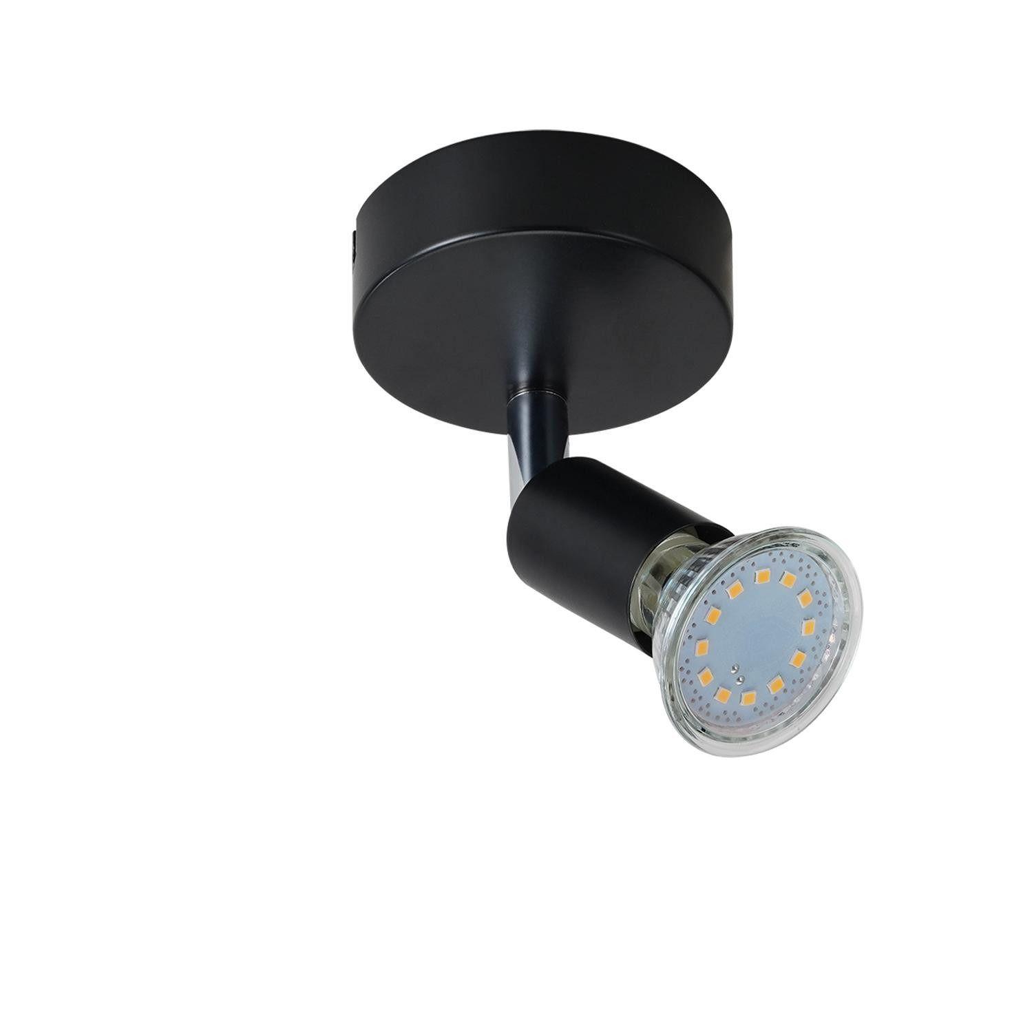 DECKENSTRAHLER Funkelmund 7.7/10.5/7.7 cm - Schwarz, Metall (7.7/7.7/10.5cm) - ZMH