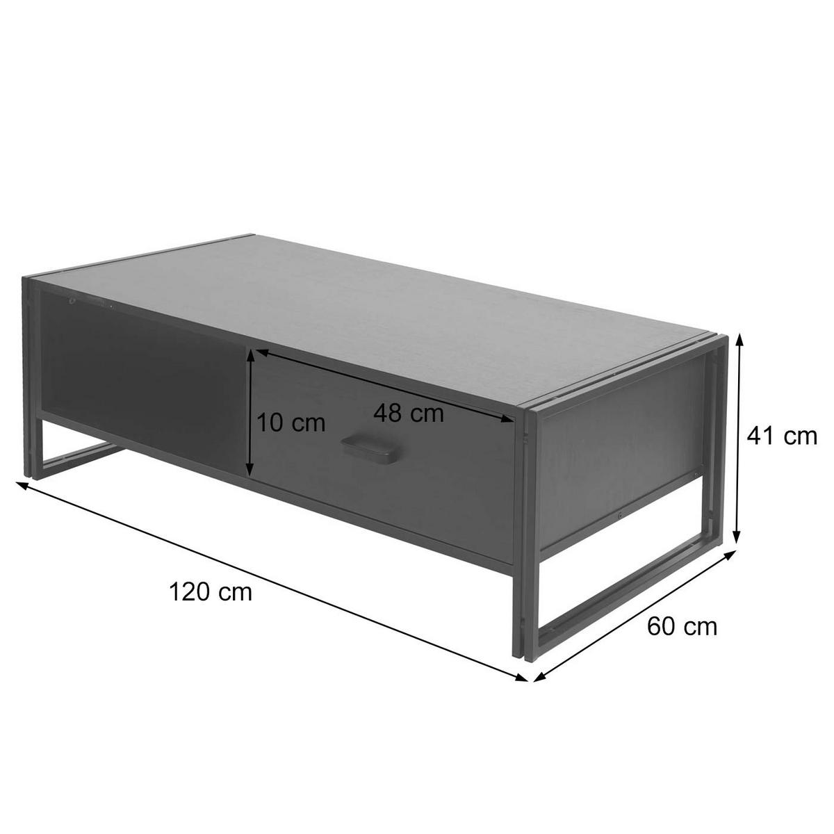 COUCHTISCH rechteck Dunkelbraun - Dunkelbraun, Holz (60/120/41cm) - MCW