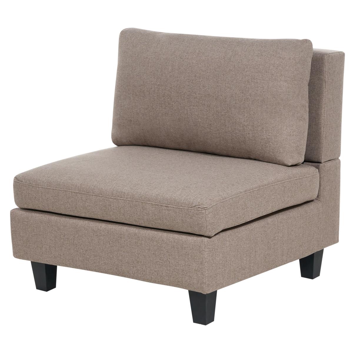 ECKFSOFA Modul 5-Sitzer rechtsseitig Braun Stoff mit Ottomane Unstad - Schwarz/Braun, Textil (228/228cm) - Beliani