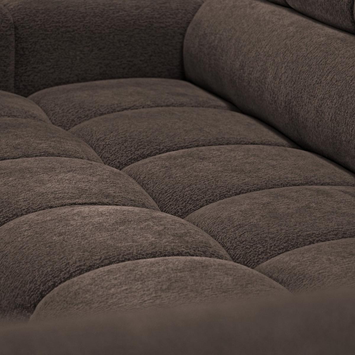 ECKSCHLAFSOFA Vinni Braun, Chenille-Stoff, links - Braun, Textil (265/205cm) - Beautysofa