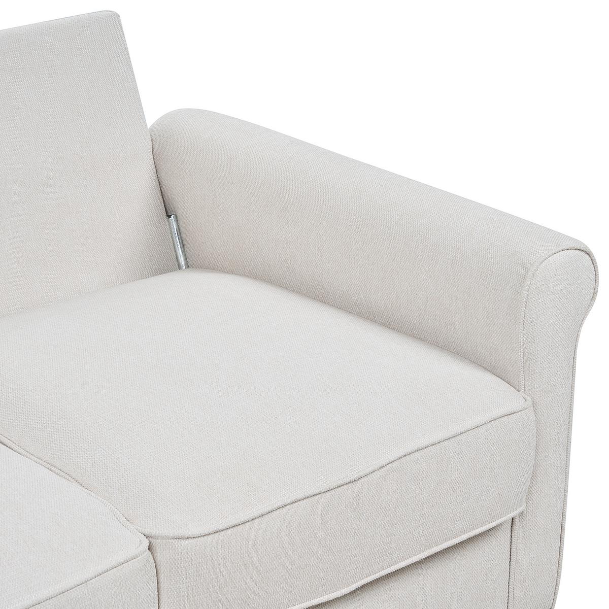 2-SITZER-SOFA Stoff helles Beige Ronneby - Hellbraun/Beige, Textil (140/88/78cm) - Beliani