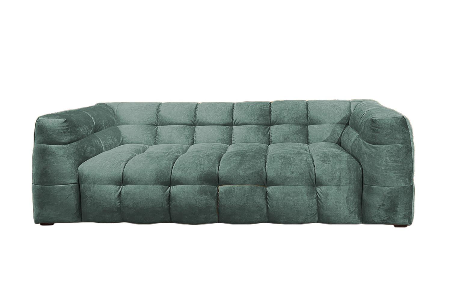 SOFA RIO Petrol Velvet - Petrol/Schwarz, Textil (207/68/105cm) - KAWOLA