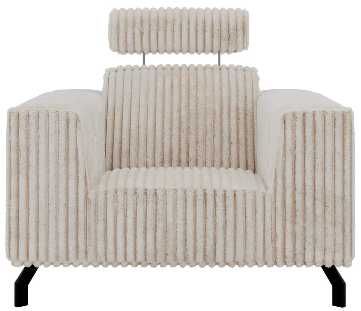 SESSEL VESANO - Beige Cord - Beige/Creme, Textil/Metall (109/90/95cm) - MKS