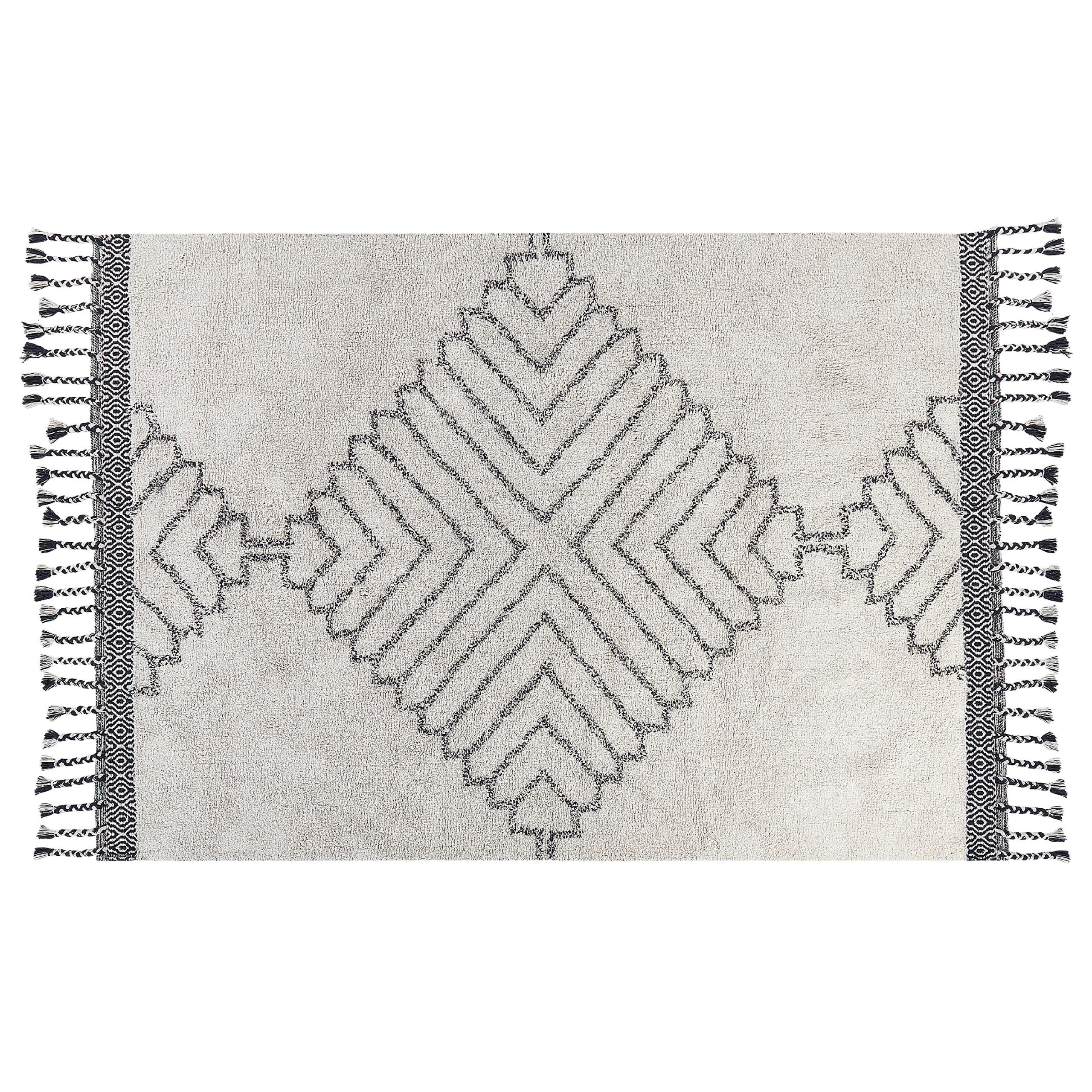 KURZFLOR-TEPPICH Eray 200/140 cm - Weiß, Textil (140/200cm) - Beliani