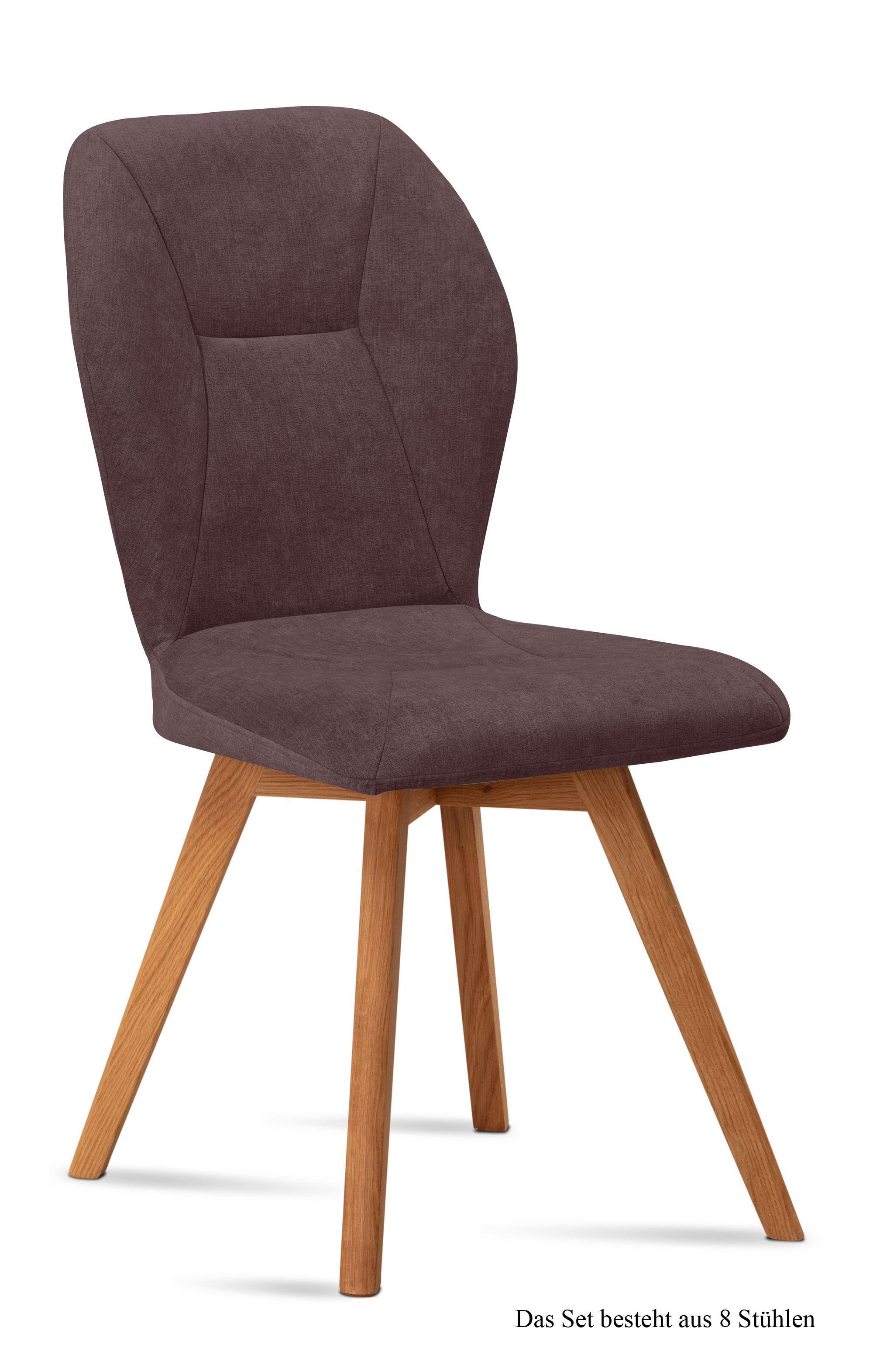 ESSZIMMERSTUHL (8er-Set) Donia 51x92x60 Eiche geölt/Braun - Eichefarben/Braun, Kunststoff (60/92/51cm) - 58aufmkessel