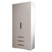 DREHTÜRENSCHRANK 236.7/100/47 2-türig - Schwarz/Weiß, Holz/Metall (100/236.7/47cm) - MÖBEL KRYSPOL