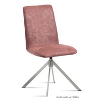 ESSZIMMERSTUHL drehbar (2er-Set) Dozene 47x92x60 Edelstahl/Rosewood - Edelstahlfarben/Dunkelrosa, Kunststoff (60/92/47cm) - 58aufmkessel