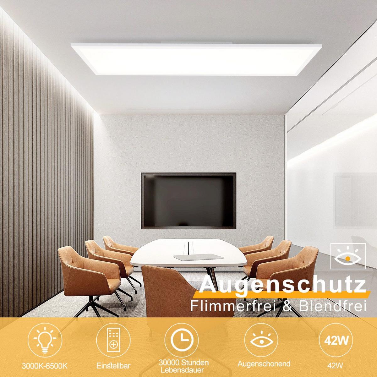 LED-DECKENLEUCHTE Thrall 100/25/1cm - Weiß, Metall (100/25/1cm) - ZMH