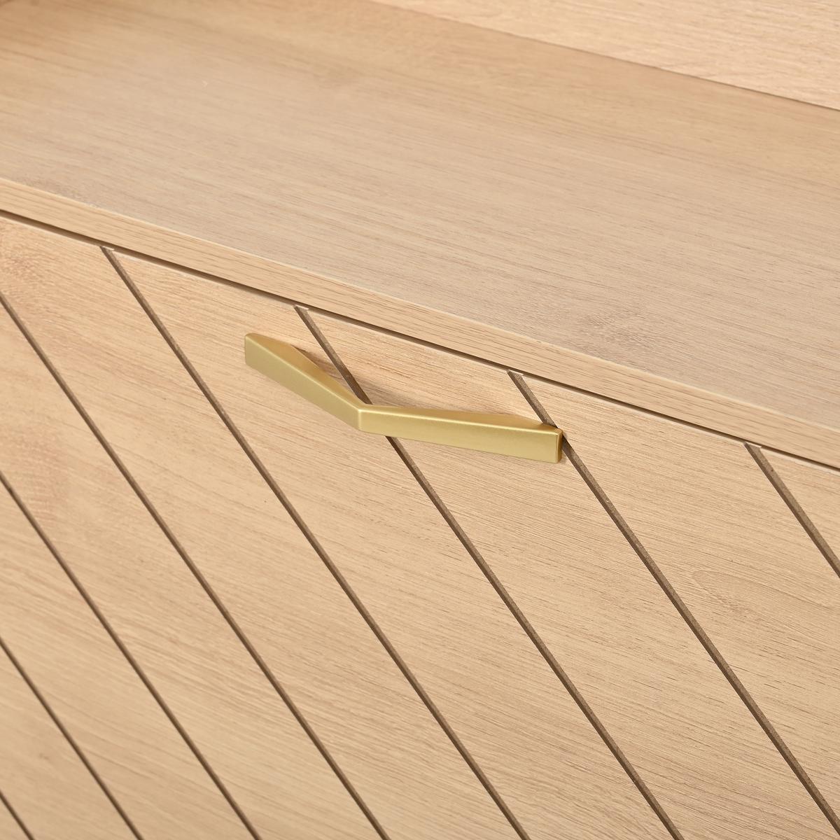 SCHUHSCHRANK eichen-optik mit 3 klappfächern & seitenregal - Naturfarben, Holzwerkstoff (90/119/24cm) - Urban Meuble